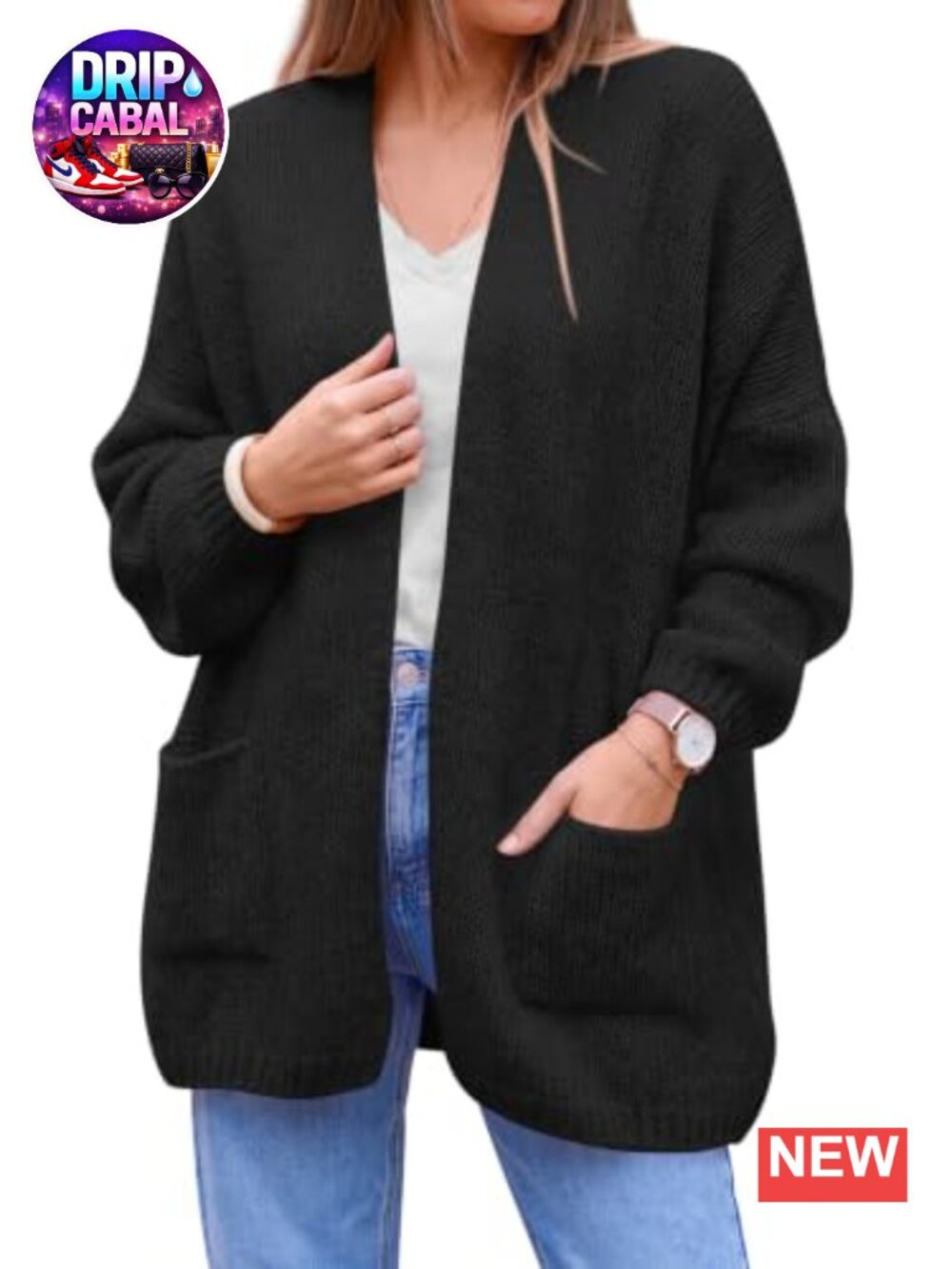 KIRUNDO Womens Open Front Long Cardigan Sweater with Pockets Lightweight